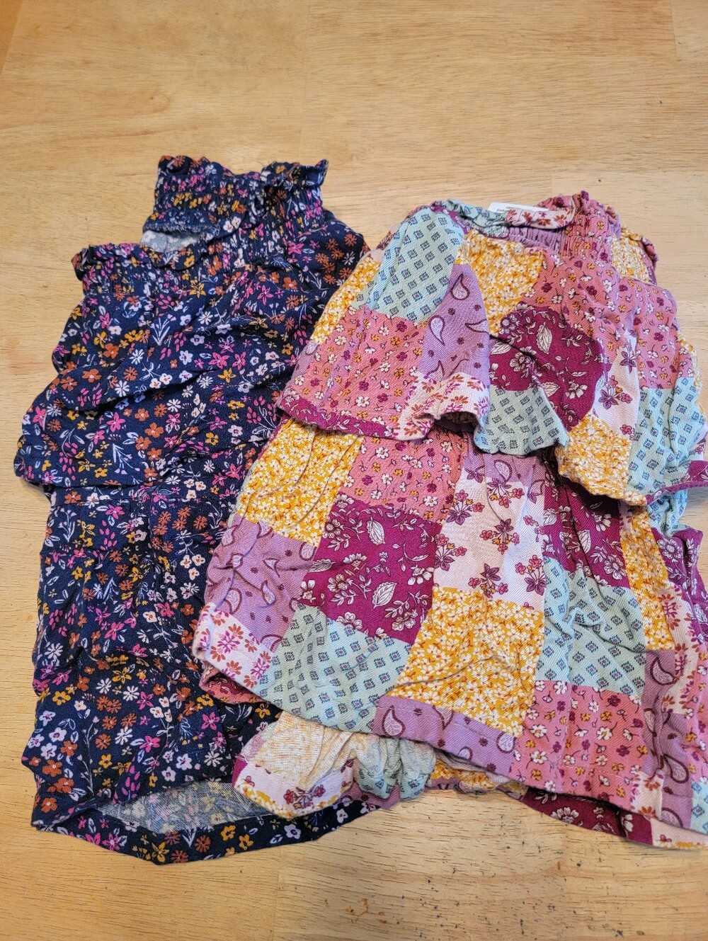 Girls Jumping Bean Skirts, Floral Patchwork, Flowers, Pink, Blue, Purple, Sz 8